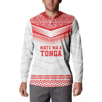 Custom Mate Ma'a Tonga Heritage Button Sweatshirt Pacific Tribal Rugby White Edition - Polynesian Pride