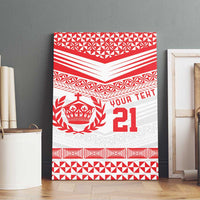 Custom Mate Ma'a Tonga Heritage Canvas Wall Art Pacific Tribal Rugby White Edition - Polynesian Pride