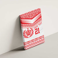 Custom Mate Ma'a Tonga Heritage Canvas Wall Art Pacific Tribal Rugby White Edition - Polynesian Pride