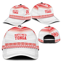 Custom Mate Ma'a Tonga Heritage Classic Cap Pacific Tribal Rugby White Edition LT9 - Polynesian Pride