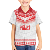 Custom Mate Ma'a Tonga Heritage Family Matching Long Sleeve Bodycon Dress and Hawaiian Shirt Pacific Tribal Rugby White Edition - Polynesian Pride