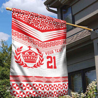 Custom Mate Ma'a Tonga Heritage Garden Flag Pacific Tribal Rugby White Edition - Polynesian Pride