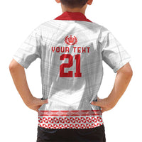 Custom Mate Ma'a Tonga Heritage Kid Hawaiian Shirt Pacific Tribal Rugby White Edition - Polynesian Pride