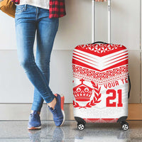 Custom Mate Ma'a Tonga Heritage Luggage Cover Pacific Tribal Rugby White Edition - Polynesian Pride
