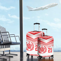 Custom Mate Ma'a Tonga Heritage Luggage Cover Pacific Tribal Rugby White Edition - Polynesian Pride