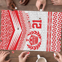 Custom Mate Ma'a Tonga Heritage Puzzle Pacific Tribal Rugby White Edition - Polynesian Pride