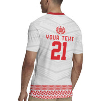 Custom Mate Ma'a Tonga Heritage Rugby Jersey Pacific Tribal Rugby White Edition - Polynesian Pride