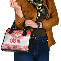 Custom Mate Ma'a Tonga Heritage Shoulder Handbag Pacific Tribal Rugby White Edition - Polynesian Pride