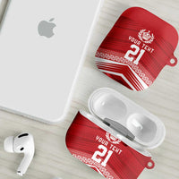 Custom Pacific Rugby Spirit AirPods Case Tonga Ngatu Pride Red Edition - Polynesian Pride