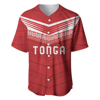 Custom Pacific Rugby Spirit Baseball Jersey Tonga Ngatu Pride Red Edition - Polynesian Pride