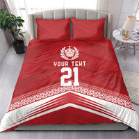 Custom Pacific Rugby Spirit Bedding Set Tonga Ngatu Pride Red Edition - Polynesian Pride