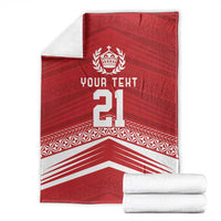 Custom Pacific Rugby Spirit Blanket Tonga Ngatu Pride Red Edition - Polynesian Pride
