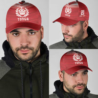 Custom Pacific Rugby Spirit Classic Cap Tonga Ngatu Pride Red Edition LT9 - Polynesian Pride