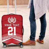 Custom Pacific Rugby Spirit Luggage Cover Tonga Ngatu Pride Red Edition - Polynesian Pride