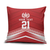 Custom Pacific Rugby Spirit Pillow Cover Tonga Ngatu Pride Red Edition - Polynesian Pride
