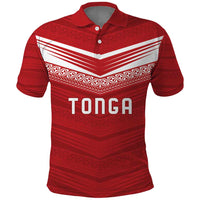 Custom Pacific Rugby Spirit Polo Shirt Tonga Ngatu Pride Red Edition - Polynesian Pride