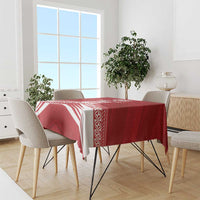 Custom Pacific Rugby Spirit Tablecloth Tonga Ngatu Pride Red Edition - Polynesian Pride