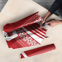 Custom Pacific Rugby Spirit Umbrella Tonga Ngatu Pride Red Edition - Polynesian Pride