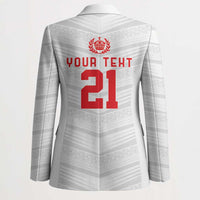 Custom Pacific Rugby Spirit Blazer Tonga Ngatu Pride White Edition - Polynesian Pride