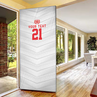Custom Pacific Rugby Spirit Door Cover Tonga Ngatu Pride White Edition - Polynesian Pride