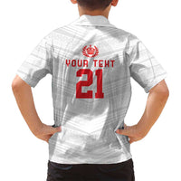 Custom Pacific Rugby Spirit Family Matching Long Sleeve Bodycon Dress and Hawaiian Shirt Tonga Ngatu Pride White Edition - Polynesian Pride