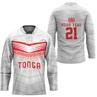 Custom Pacific Rugby Spirit Hockey Jersey Tonga Ngatu Pride White Edition - Polynesian Pride