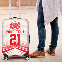 Custom Pacific Rugby Spirit Luggage Cover Tonga Ngatu Pride White Edition - Polynesian Pride