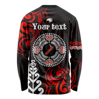 New Zealand Waitangi Day Personalised Long Sleeve Shirt Aotearoa Te Ra O Waitangi With Maori Tattoo LT9 - Polynesian Pride