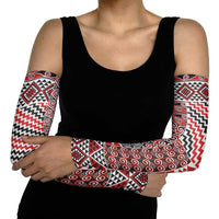 Aotearoa Kowhaiwhai Taniko Patchwork Motifs Arm Sleeves - Polynesian Pride