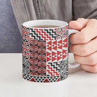 Aotearoa Kowhaiwhai Taniko Patchwork Motifs Ceramic Mug - Polynesian Pride