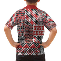 Aotearoa Kowhaiwhai Taniko Patchwork Motifs Family Matching Tank Maxi Dress and Hawaiian Shirt