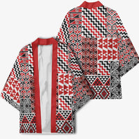 Aotearoa Kowhaiwhai Taniko Patchwork Motifs Kimono - Polynesian Pride