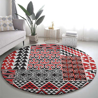 Aotearoa Kowhaiwhai Taniko Patchwork Motifs Round Carpet LT9 - Polynesian Pride