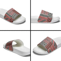 Aotearoa Kowhaiwhai Taniko Patchwork Motifs Slide Sandals - Polynesian Pride