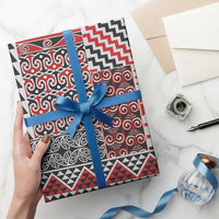Aotearoa Kowhaiwhai Taniko Patchwork Motifs Wrapping Paper - Polynesian Pride