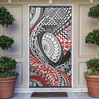 Aotearoa Maori Rugby Tribal Tattoo Door Cover Kowhaiwhai Taniko Patchwork Motifs - Polynesian Pride