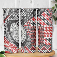 Aotearoa Maori Rugby Tribal Tattoo Skinny Tumbler Kowhaiwhai Taniko Patchwork Motifs
