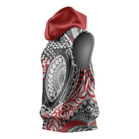 Aotearoa Maori Rugby Tribal Tattoo Sleeveless Hoodie Kowhaiwhai Taniko Patchwork Motifs - Polynesian Pride