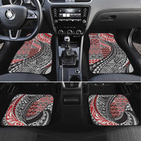 Aotearoa Maori Tribal Tattoo Car Mats Kowhaiwhai Taniko Patchwork Motifs LT9 Set 4pcs Red - Polynesian Pride