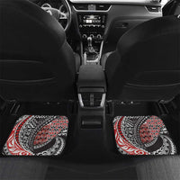 Aotearoa Maori Tribal Tattoo Car Mats Kowhaiwhai Taniko Patchwork Motifs LT9 Set 2pcs - Back Red - Polynesian Pride