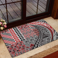 Aotearoa Maori Tribal Tattoo Rubber Doormat Kowhaiwhai Taniko Patchwork Motifs