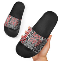 Aotearoa Maori Tribal Tattoo Slide Sandals Kowhaiwhai Taniko Patchwork Motifs - Polynesian Pride
