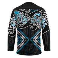 Blue Aotearoa Tukutuku Manawa Tapu Hockey Jersey Ta Moko Toi Maori - Polynesian Pride