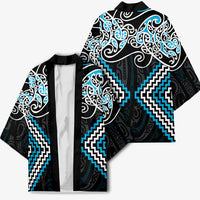 Blue Aotearoa Tukutuku Manawa Tapu Kimono Ta Moko Toi Maori - Polynesian Pride