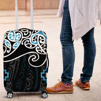 Blue Aotearoa Tukutuku Manawa Tapu Luggage Cover Ta Moko Toi Maori