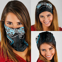 Blue Aotearoa Tukutuku Manawa Tapu Neck Gaiter Ta Moko Toi Maori - Polynesian Pride