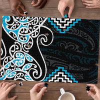Blue Aotearoa Tukutuku Manawa Tapu Puzzle Ta Moko Toi Maori - Polynesian Pride