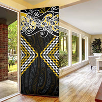Gold Aotearoa Tukutuku Manawa Tapu Door Cover Ta Moko Toi Maori - Polynesian Pride