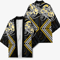 Gold Aotearoa Tukutuku Manawa Tapu Kimono Ta Moko Toi Maori - Polynesian Pride