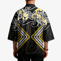 Gold Aotearoa Tukutuku Manawa Tapu Kimono Ta Moko Toi Maori - Polynesian Pride